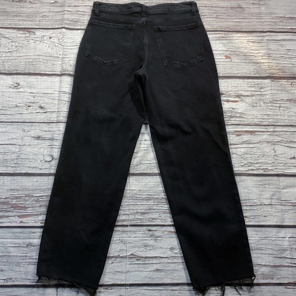 Old Navy Womens Jeans size 12 Black O.G. Loose High Rise Destroyed Denim Stretch - Picture 8 of 11